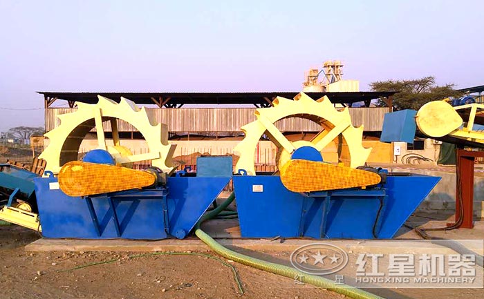时产400吨的洗砂机设备生产现场