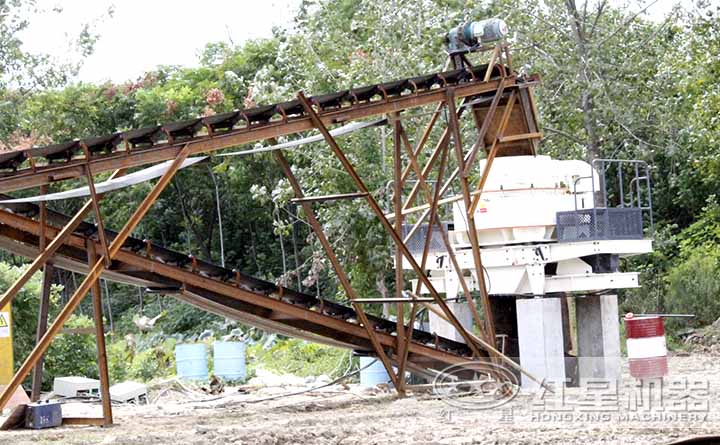 河卵石加工成沙子客户现场